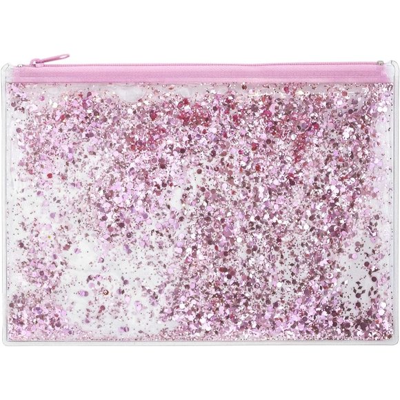 LOT of Glitter Sequin Pencil Cases/Pouches & Keychain- Pink & Rainbow NWT & Used - Picture 2 of 7
